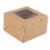 25 Pack Kraft Paper Cake Box with Display Window, 4 x 4 x 2.3 Inches, Brown Perspective: left