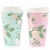 48 Pack Vintage Floral Paper Insulated Coffee Cups with Lids, 4 Designs, 16 Ounces Perspective: left