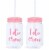 I Do Crew Plastic Mason Jars for Bachelorette Party, Bridal Shower (12 Pack) Perspective: left