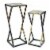 31.2 and 25.25 Tall Grey Stone Slab Black and Gold Plant StandMetal Perspective: left
