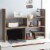 Yak About It® Compact Adjustable Dorm Desk Bookshelf - Rustic Perspective: left
