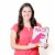 Big Dot of Happiness Roar Dinosaur Girl Wall Art 7.5 x 10 in Set of 3 Wash Brush Flush Perspective: left