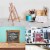 11  Small Tabletop Display Stand A-Frame Artist Easel - Portable Beechwood Tripod Easel Perspective: left