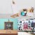 16  Mini Tabletop Wooden H-Frame Studio Easel - Artists Adjustable Painting and Display Easel Perspective: left