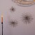 Antique Gold Finish Mid-Century Modern Atomic Star Burst Wall Décor Sculptures Set of 3 Perspective: left