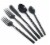 Vibhsa Stainless Steel Modern Flatware Set - Black Perspective: left