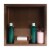 ALFI brand ABNP1616-BC 16  x 16  Brushed Copper PVD Steel Square Single Shelf Shower Niche Perspective: left
