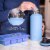BOZ Stainless Steel Water Bottle XL (1 L / 32oz) Wide Mouth (Light Blue) Perspective: left