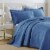 MarCielo 3 PCS 100% Cotton Oversized Bedspread Quilt Set Embroidery TF-Queen Perspective: left