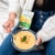 Kettle & Fire Keto-Friendly Broccoli Cheddar Chicken Bone Broth Soup Perspective: left