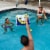 Driveway Games Floating Bean Bag Toss Inflatable Cornhole Game for Outdoor Pool Perspective: left
