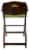 Abiie Beyond Wooden High Chair with Tray. (Mahogany Wood - Olive Cushion) Perspective: left