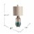 Blue Ava Table Lamp  32.5 Ht. Glass&Metal Teal Antique Brass Finish Perspective: left