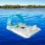 Comfy Floats 13 Ft Misting Platform Inflatable Summertime Float, White/Aqua Perspective: left