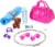 Barbie Fitness Doll, Red-Haired, with Puppy and 9 Accessories, Including Yoga Mat with Strap Perspective: left