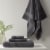 Modavari Turkish Hand Towel - Dark Gray Perspective: left