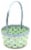 Holiday Home Easter Checkerboard Weave Basket- Green Perspective: left