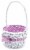 Holiday Home Easter Painted Polka Dot Lined Willow Basket - Purple Perspective: left
