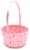 Holiday Home Easter Pearlized Bamboo Basket- Pink Perspective: left