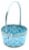 Holiday Home Easter Pearlized Bamboo Basket- Blue Perspective: left