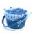 HH 7in Lined Bamboo Basket - Blue Perspective: left