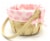Holiday Home Easter 9” Bunny Print Lined Softwood Basket – Pink Perspective: left