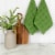Everyday Living Solid Waffle Kitchen Towels - Green Perspective: left