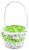 Holiday Home Easter Painted Polka Dot Lined Willow Basket - Green Perspective: left