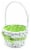 Holiday Home Easter Painted Polka Dot Lined Willow Basket - Green Perspective: left