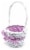 Holiday Home Easter Painted Polka Dot Lined Willow Basket - Purple Perspective: left