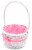 Holiday Home Easter 11” Painted Polka Dot Lined Willow Basket - Pink Perspective: left