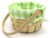 Holiday Home Easter Large Gingham Lined Basket - Green Perspective: left