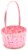 Holiday Home Easter Pearlized Bamboo Basket- Pink Perspective: left