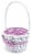 Holiday Home Easter Painted Polka Dot Lined Willow Basket - Purple Perspective: left