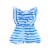 Sophia's Stripe Romper and Sandals for 18  Dolls, Blue/White Perspective: left