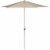 SAFAVIEH Outdoor Collection Hurst 9-Foot Easy Glide Market Umbrella Beige Perspective: left