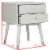 SAFAVIEH Lyla Mid-Century Retro Silver Cap Nightstand Grey / Silver Perspective: left