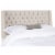 SAFAVIEH London Winged Linen Headboard Flat Nail Head Taupe Full Perspective: left