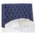 SAFAVIEH London Linen Tufted Winged Headboard Flat Nail Head Navy Full Perspective: left