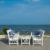 SAFAVIEH Outdoor Collection Fontana 4-Piece Patio Set Grey/Beige/Navy White Perspective: left