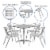 Flash Furniture 27.5 Square Aluminum Indoor/Outdoor Table w/4 Slat-Back Chairs Perspective: left