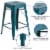 Flash Furniture 24'' High Backless Distressed Metal Indoor Counter-Height Stool Blue Perspective: left