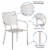 Flash Furniture Light Gray Indoor-Outdoor Steel Patio Arm Chair with Square Back (CO-2-SIL-GG Perspective: left