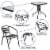3 Piece Square Patio Bistro Set in Black Flash Furniture Perspective: left