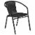 Flash Furniture 23.5'' Square Glass Metal Table with 2 Black Rattan Stack Chairs Perspective: left
