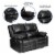 Flash Furniture Harmony Series Black Leather Loveseat with Two Built-In Recliners BT70597LS Perspective: left
