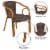 Flash Furniture Cadiz Series Bamboo Patio Chair Dark Brown Rattan/Red Bamboo-Aluminum Frame Perspective: left