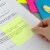 Wrapables Multi-Color Waterproof Transparent Sticky Notes for Home, School, Office (Set of 5) Perspective: left