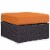 Convene 4 Piece Outdoor Patio Sectional Set - Espresso Orange Perspective: left