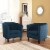 Prospect 2 Piece Upholstered Fabric Armchair Set - Azure Perspective: left